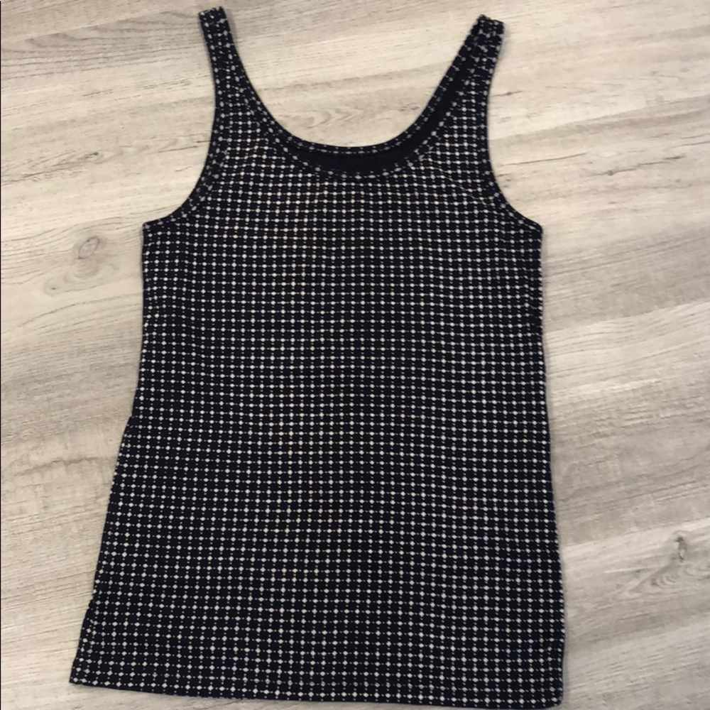 Loft tank top - navy and white print